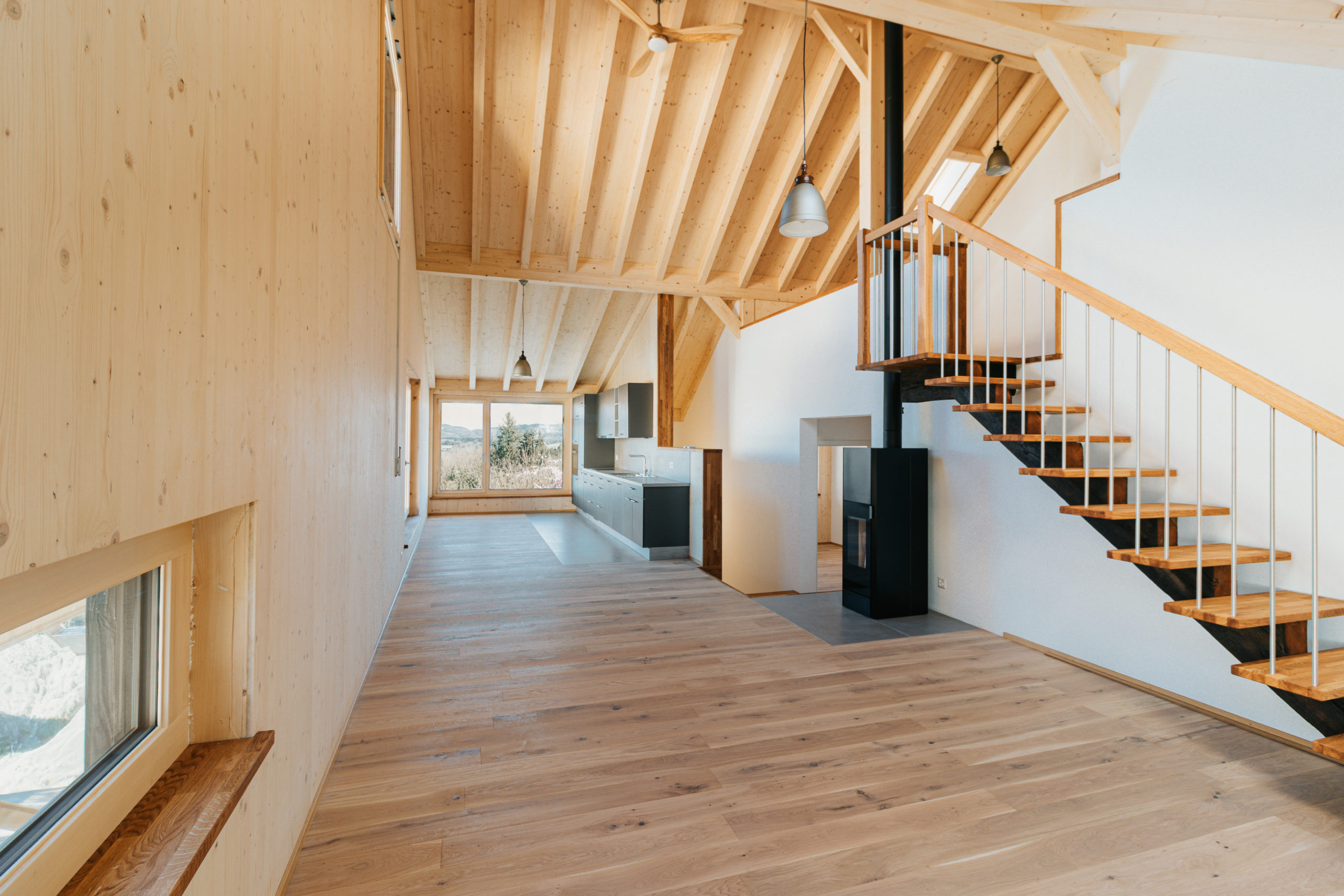 Un chantier tout en bois, au cœur du village - Montandon Charpente SA